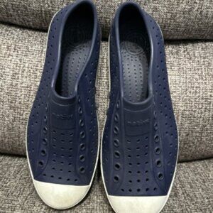 Native Shoes Jefferson Slip On Regatta Blue and Shell White J5 Kids Youth 5